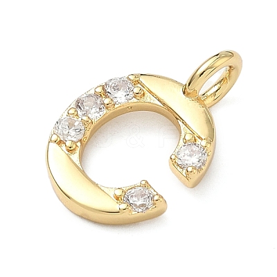 Brass Micro Pave Clear Cubic Zirconia Pendants KK-I476-01G-C-1