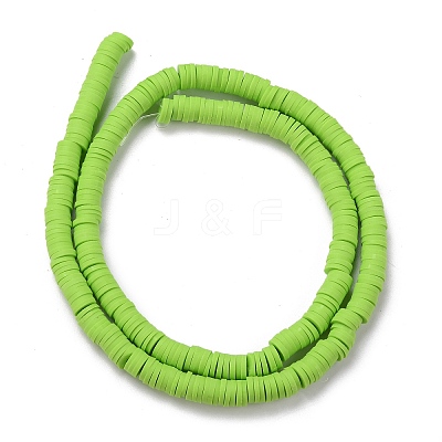 Flat Round Handmade Polymer Clay Beads CLAY-R067-6.0mm-50-1