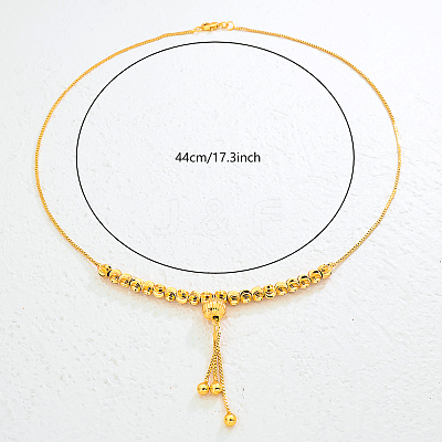 Fashion Minimalist Brass Round Ball Women's Tassel Pendant Necklaces UE3505-1