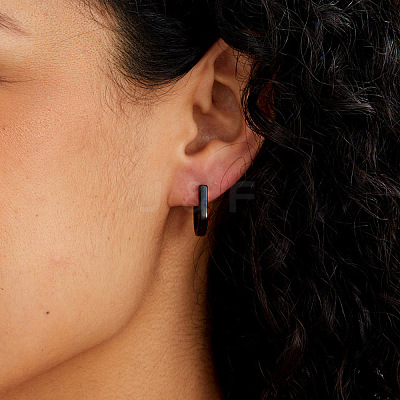 Minimalist U-shaped 201 Stainless Steel Hoop Earrings QE5117-1