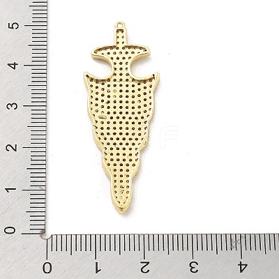 Brass Micro Pave Clear Cubic Zirconia Pendants KK-L228-41G-1