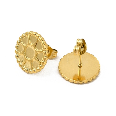 Ion Plating(IP) 304 Stainless Steel Stud Earring Cabochon Settings EJEW-I281-05G-1