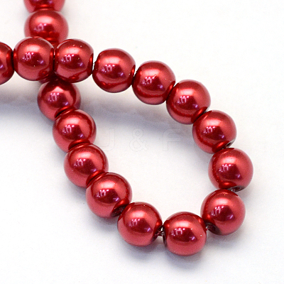 Baking Paint Pearlized Glass Pearl Round Bead Strands HY-Q003-4mm-51-1