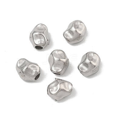 Hammered 304 Stainless Steel Beads STAS-B127-01P-10-1