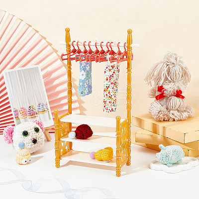 Random Color Plastic Doll Clothes Shoes Rack AJEW-WH0332-35C-1