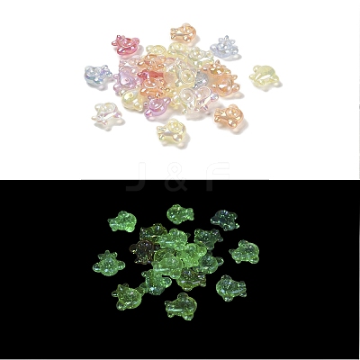 Airplane UV Plating Luminous Rainbow Iridescent Acrylic Beads LACR-R001-06A-1