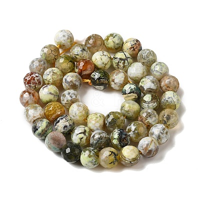 Dyed & Heated Natural Fire Crackle Agate Beads Strands G-P539-C01-03-1