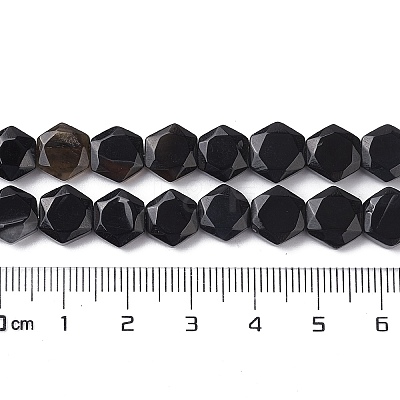 Dyed & Heated Natural Black Agate Beads Strands G-K359-C12-01-1
