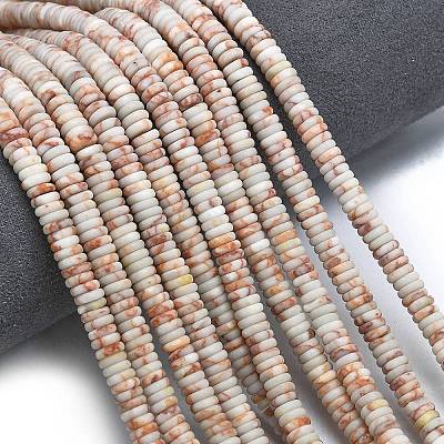 Frosted Natural Netstone Beads Strands G-K389-C08-01-1