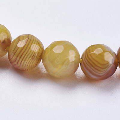 Natural Striped Agate/Banded Agate Beads Strands G-P364-14-8mm-1