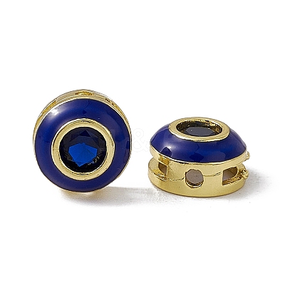 Rack Plating Brass Cubic Zirconia Beads KK-C007-15G-1