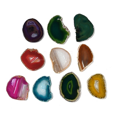 Natural Druzy Agate Slice Cabochons G-F826-E-1
