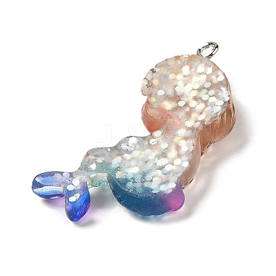 Ocean Theme Transparent Resin Pendants RESI-P029-07P-D-1