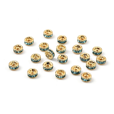 Brass Grade A Rhinestone Spacer Beads RSB034NF-13G-1