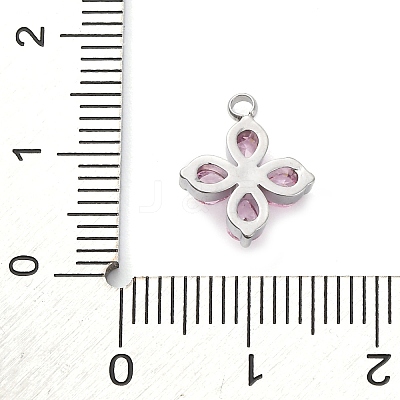 304 Stainless Steel Micro Pave Cubic Zirconia Pendants LS-STAS-U042-06P-01-1