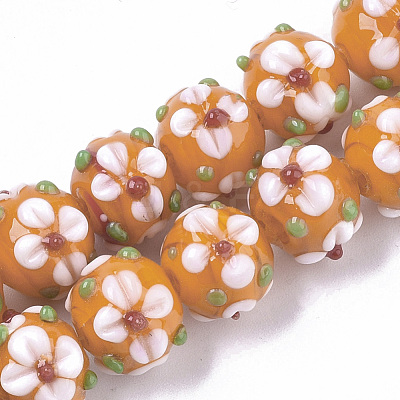Handmade Lampwork Beads Strands LAMP-N021-001F-1