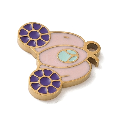 Christmas Themes 304 Stainless Steel Enamel Charms STAS-K312-04H-G-1