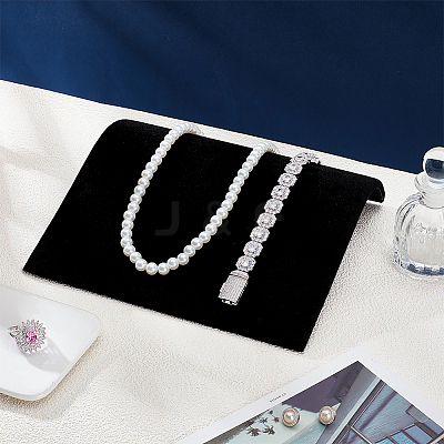 Paper Covered with Velvet Necklace Organizer Jewelry Display Stands ODIS-WH0031-37-1