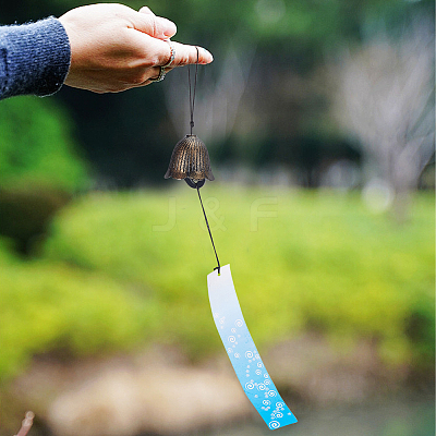 2Pcs 2 Style Japanese Cast Iron Bell Wind Chimes HJEW-BC0001-47C-1