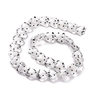 Glass Heart Beads GLAA-D005-01H-1