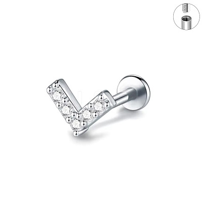 G23 Titanium Micro Pave Clear Cubic Zirconia Cartilage Earrings WG0DE3D-63-1