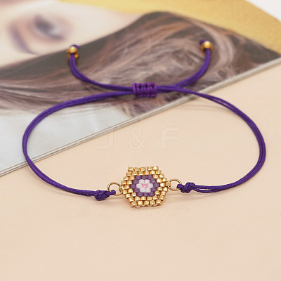 Bohemian Style Glass Seed Beaded Link Bracelets PL8601-3-1
