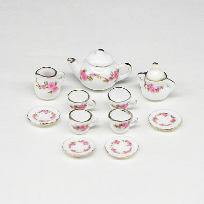 Porcelain Miniature Teapot Cup Set Ornaments PORC-PW0001-053E-1