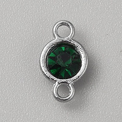 Faceted Glass Flat Round Connector Charms FIND-WH20042-56B-1