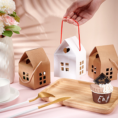 House Shaped Paper Folding Candy Tote Boxes with Hollow Window and Rope Handles CON-WH0092-17B-1
