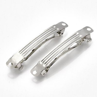 Platinum Plated Iron Hair Barrette Findings X-PJH1015Y-1