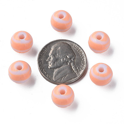 Opaque Striped Acrylic Beads MACR-S373-27D-08-1