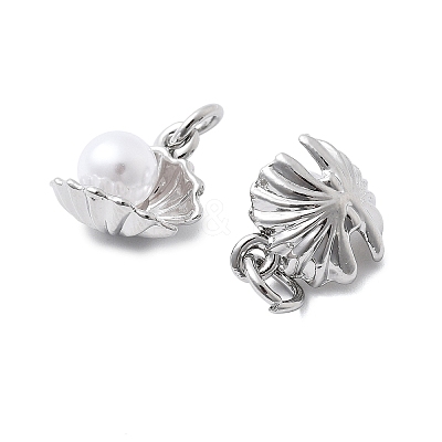 ABS Imitation Pearl Charms KK-D367-03G-1