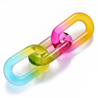 Two Tone Transparent Acrylic Linking Rings OACR-S036-006B-N-1