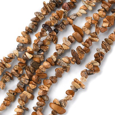 Natural Picture Jasper Beads Strands G-G0003-B16-1