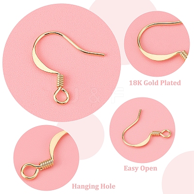 100Pcs Brass Earring Hooks KK-CN0001-79-1
