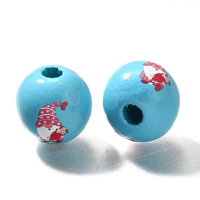 Valentine's Day Element Printed Wood Beads WOOD-R002-01-27-1