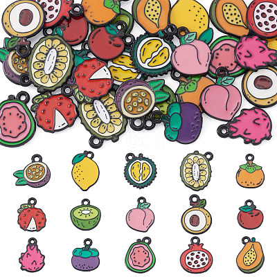 30Pcs 15 Styles Alloy Enamel Pendants ENAM-TA0003-31-1