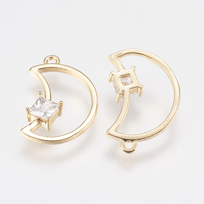 Brass Micro Pave Cubic Zirconia Charms LS-KK-A144-017G-1