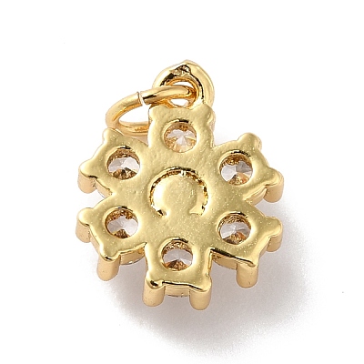 Rack Plating Brass Micro Pave Cubic Zirconia Charms KK-A160-22G-1