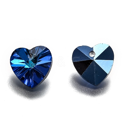 Electroplate Glass Charms X-G030V10mm-001MB-1