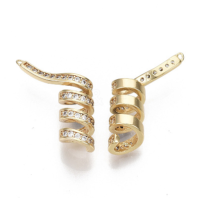 Brass Micro Pave Clear Cubic Zirconia Pendants KK-S356-065-NF-1