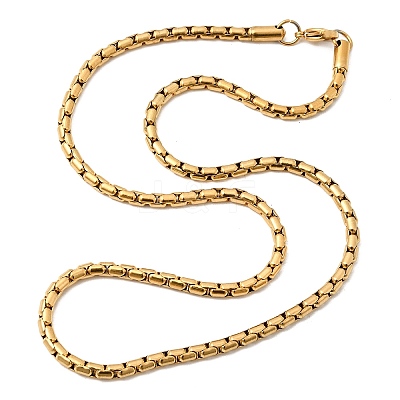 304 Stainless Steel Box Chain Necklaces for Unisex NJEW-K305-02B-G-1