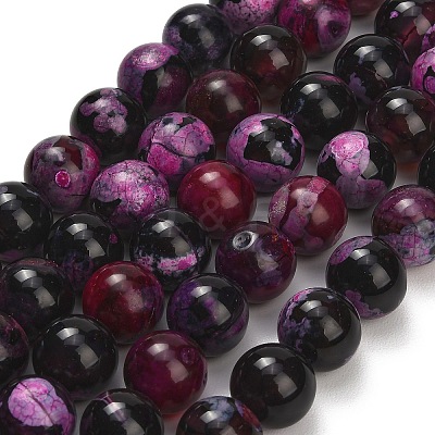 Natural Fire Crackle Agate(Dyed & Heated) Beads Strands G-K425-A06-14mm-1