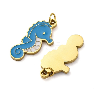 304 Stainless Steel Enamel Pendants STAS-E550-56G-1