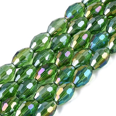 Electroplate Transparent Glass Beads Strands GL-N002-01A-A10-1