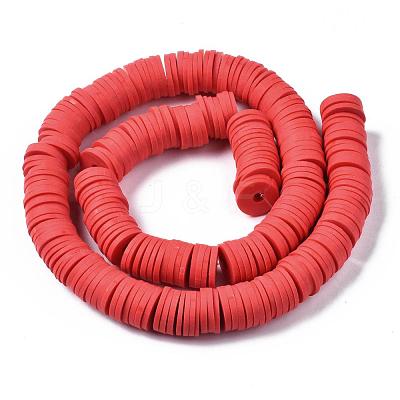 Flat Round Handmade Polymer Clay Beads CLAY-R067-12mm-30-1