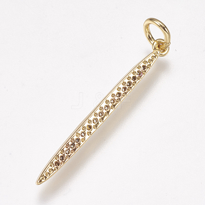 Brass Micro Pave Cubic Zirconia Pendants ZIRC-K074-15-01G-1
