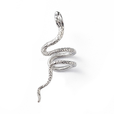 Sterling Silver Snake Cuff Earrings EJEW-L263-01P-1