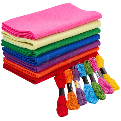 7Pcs 7 Colors Non-woven Felt Fabric DIY-CP0012-69D-1