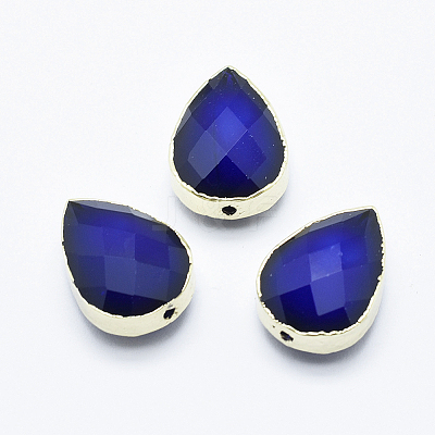 Faceted Glass Beads GLAA-F071-18x13mm-G-1